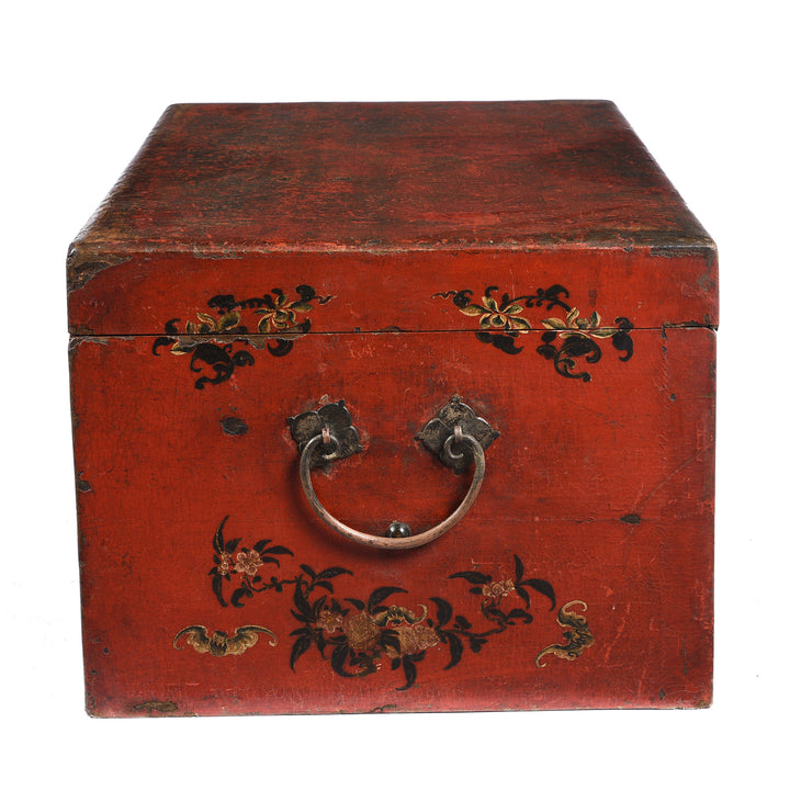 Side handle detail from an antique Chinese chest