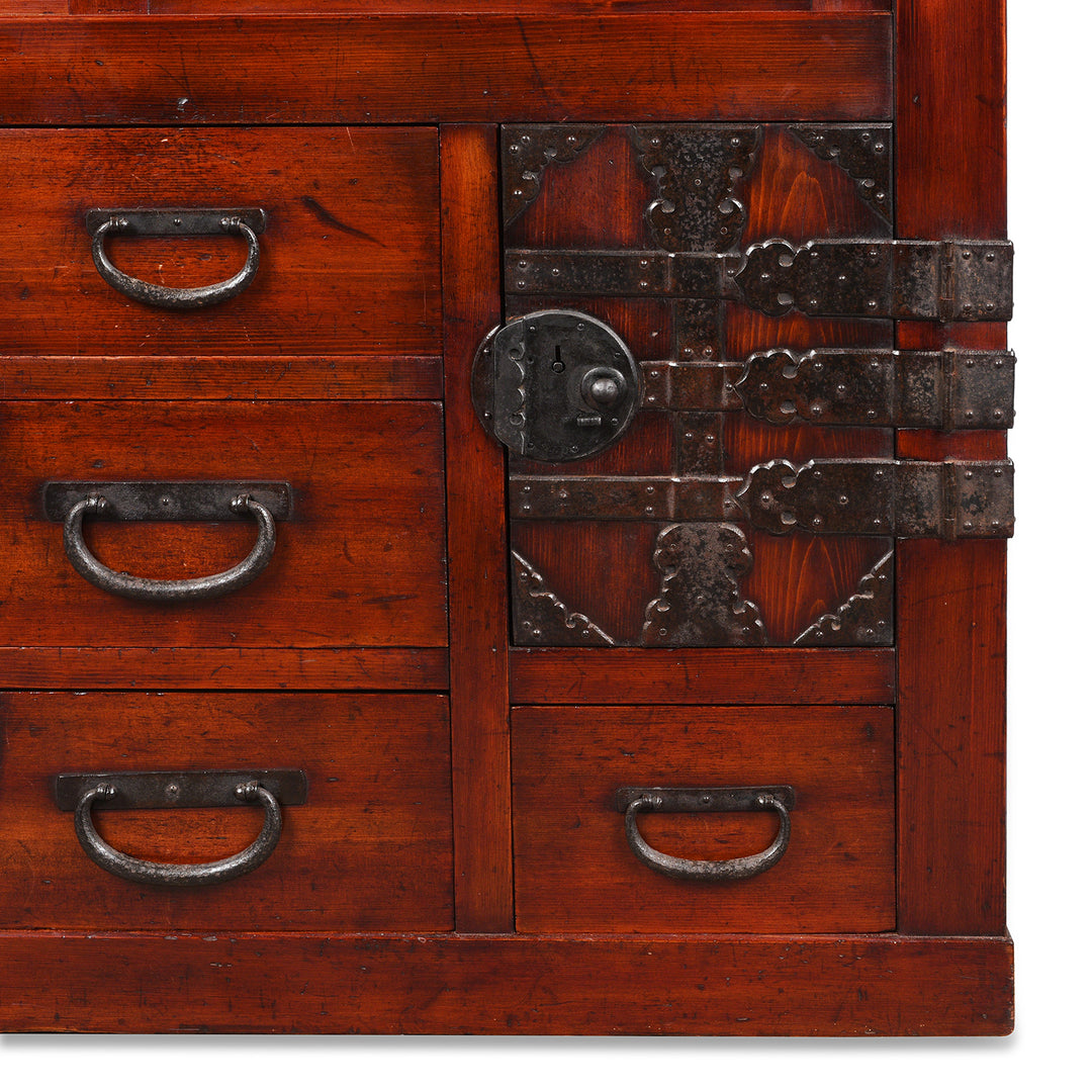 Door Detail From Antique Japanese Choba Dansu From Gifu | Indigo Antiques