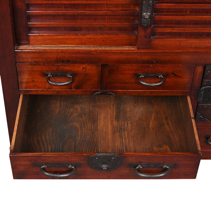 Drawer Detail From Antique Japanese Choba Dansu From Gifu | Indigo Antiques
