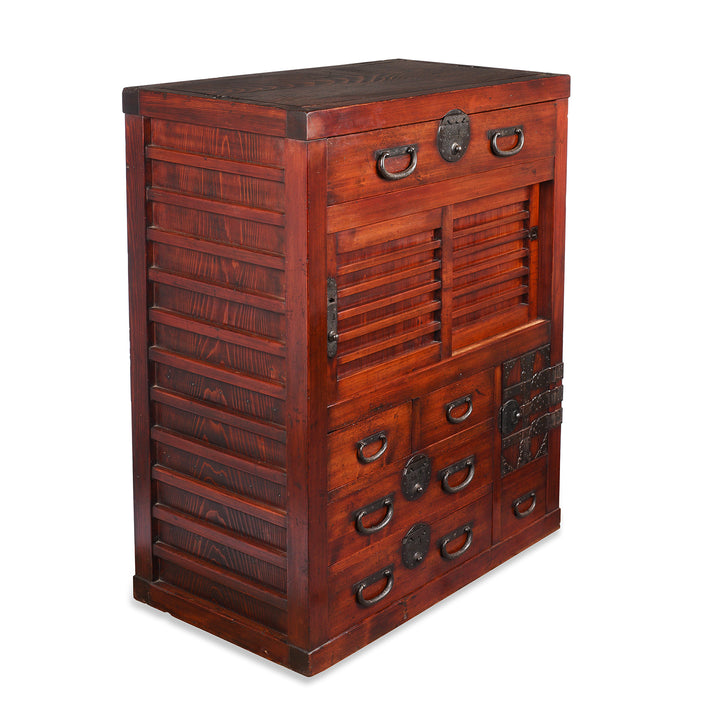 Side Antique Japanese Tansu Chest Kansai Choba Dansu Made From Hinoki Cedar Wood | Indigo Antiques
