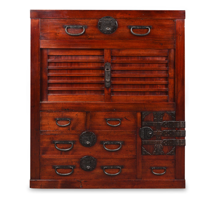 Antique Japanese Tansu Chest Kansai Choba Dansu Made From Hinoki Cedar Wood | Indigo Antiques