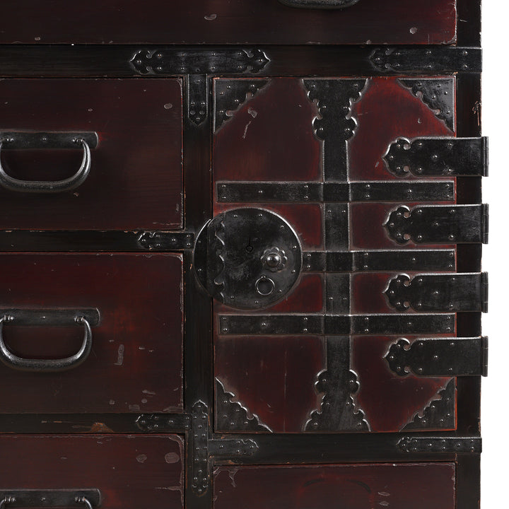 Detail From Antique Japanese Isho Dansu - Kiri & Sugi - Taisho Period | Indigo Antiques