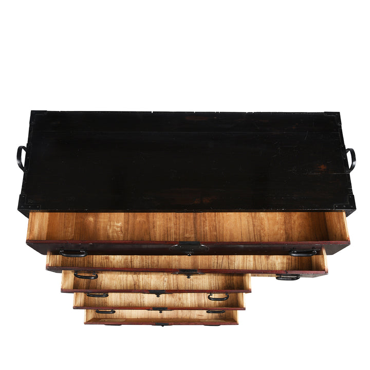 Top Down View Of Antique Japanese Isho Dansu - Kiri & Sugi - Taisho Period | Indigo Antiques