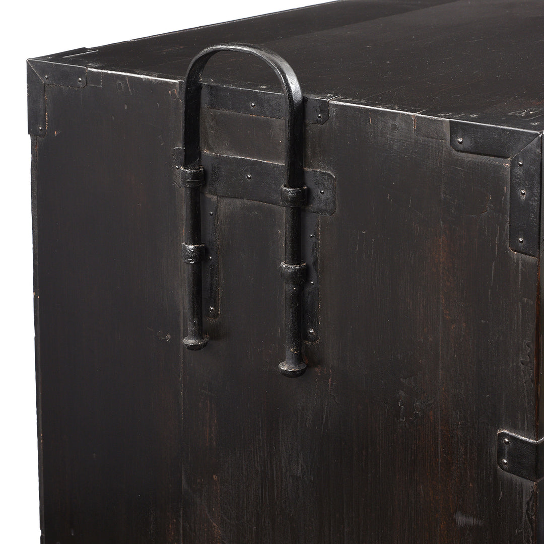 Handle detail From Antique Japanese Isho Dansu - Kiri & Sugi - Taisho Period | Indigo Antiques