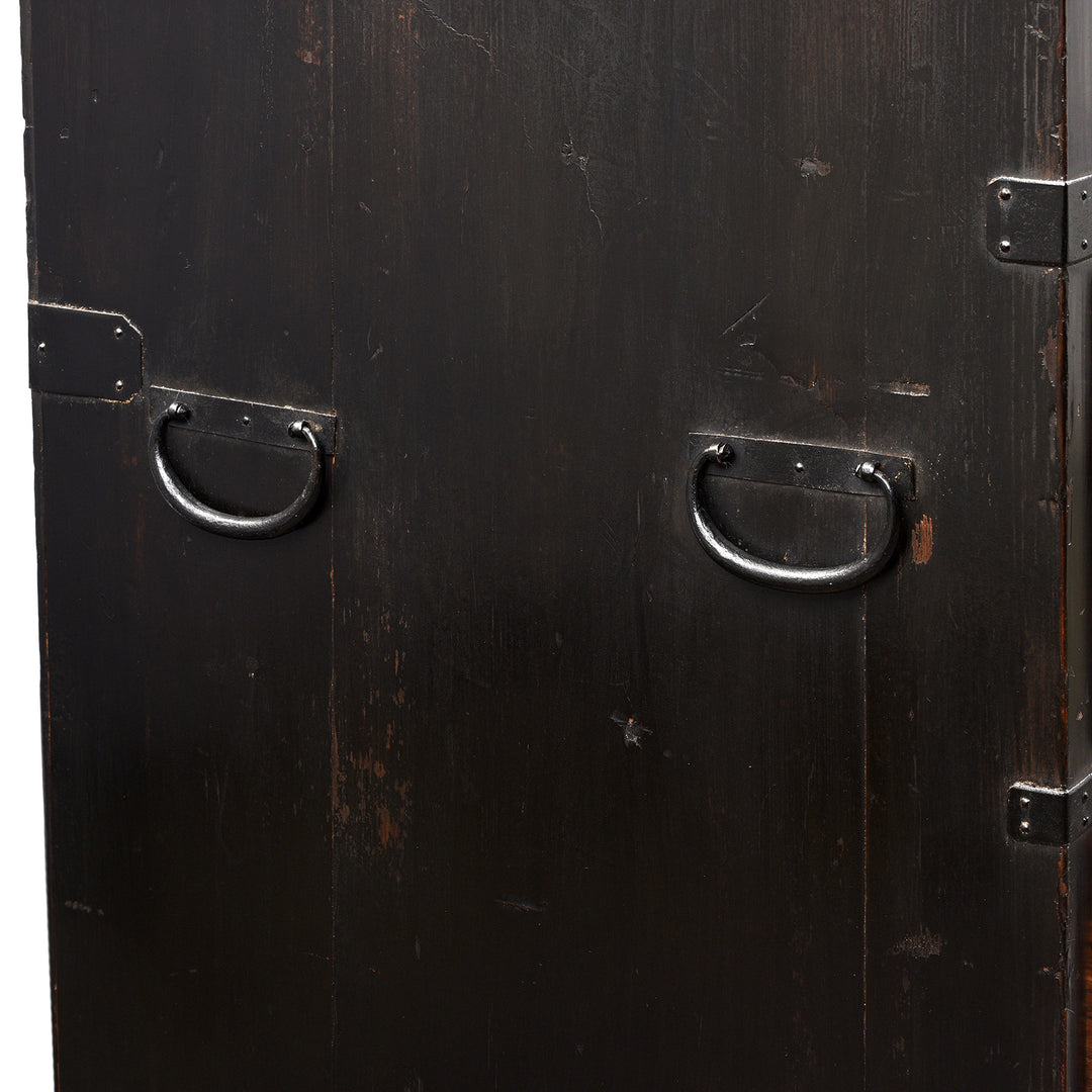 Handle Detail From Antique Japanese Isho Dansu - Kiri & Sugi - Taisho Period | Indigo Antiques