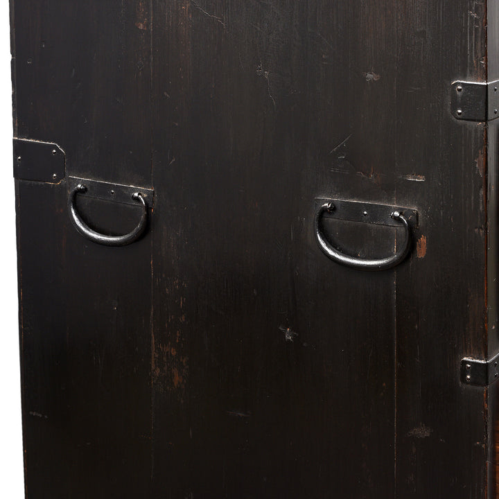 Handle Detail From Antique Japanese Isho Dansu - Kiri & Sugi - Taisho Period | Indigo Antiques