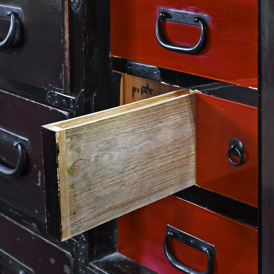 Slider Detail From Antique Japanese Isho Dansu - Kiri & Sugi - Taisho Period | Indigo Antiques