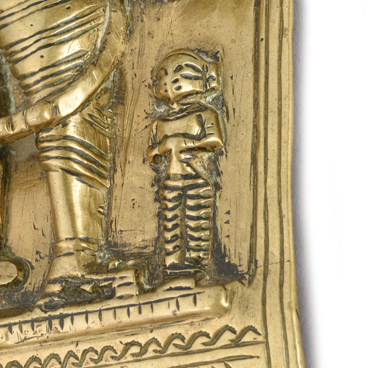 Character Detail From Antique Bronze Votive Panel Of Virabhadra From Deccan - 19th Century | Indigo Antiques