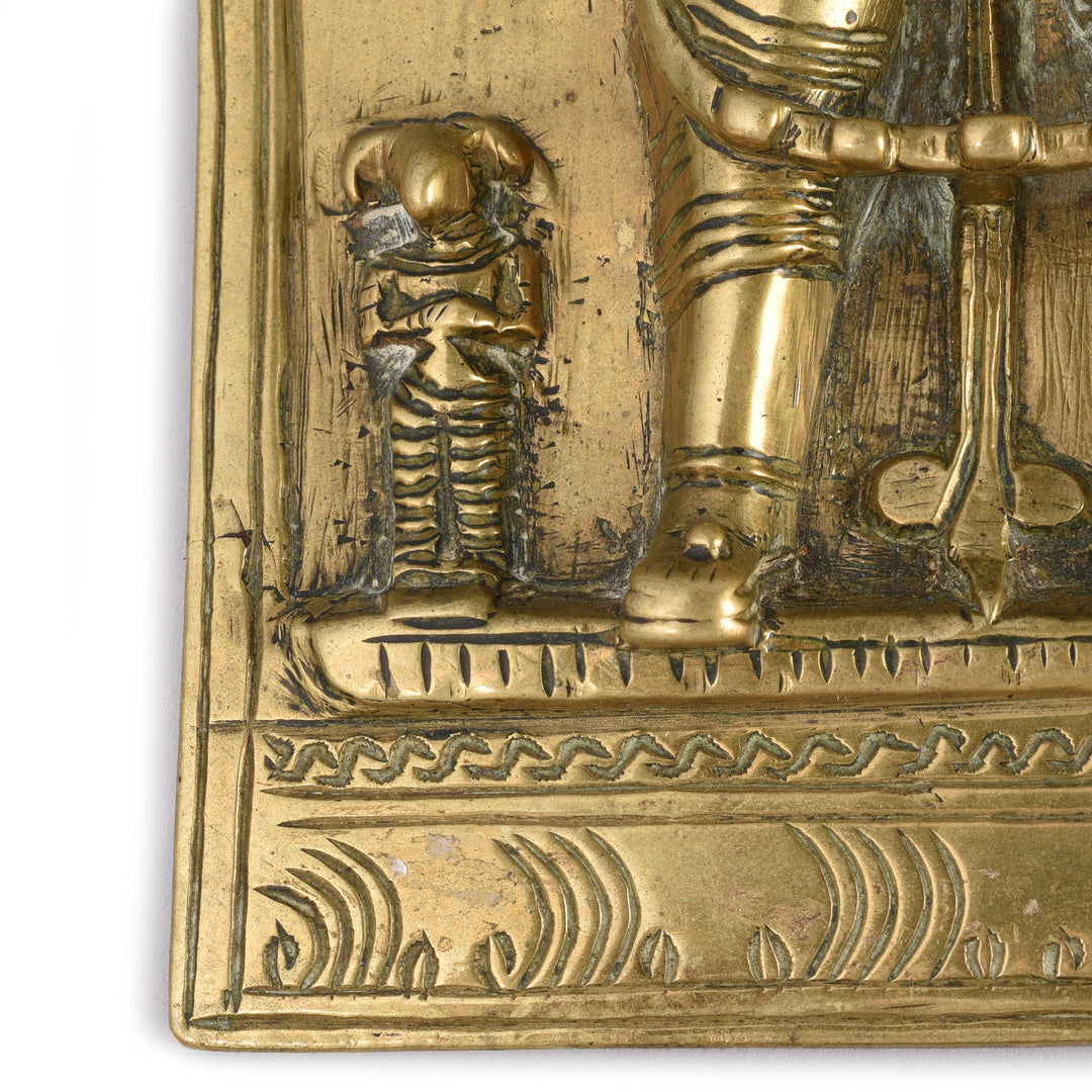Character Detail From Antique Bronze Votive Panel Of Virabhadra From Deccan - 19th Century | Indigo Antiques