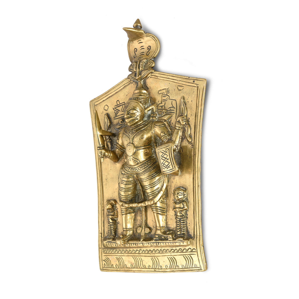 Bronze Votive Panel Of Virabhadra From Deccan - 19th Century