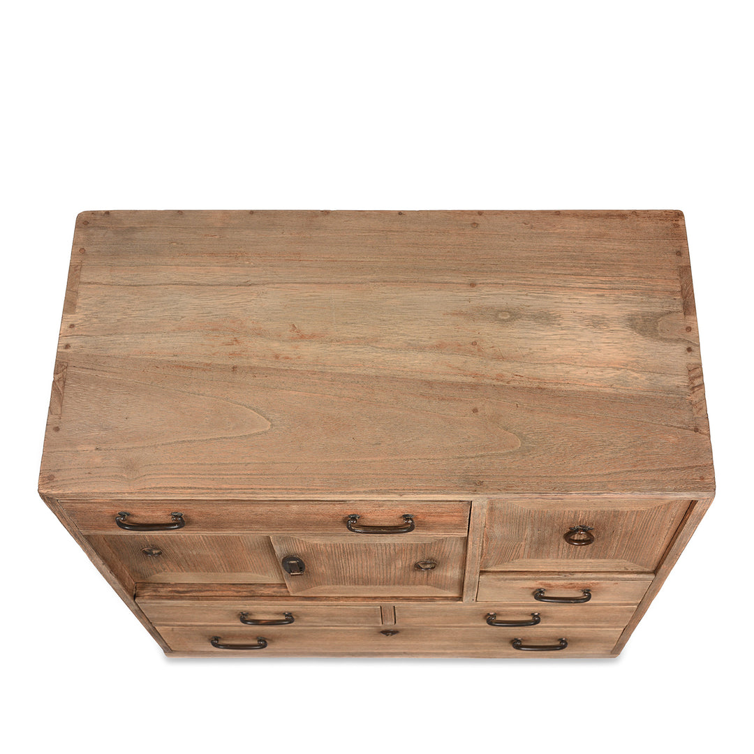 Top Down View Of Antique Japanese Tea Chest Dansu | Indigo Antiques