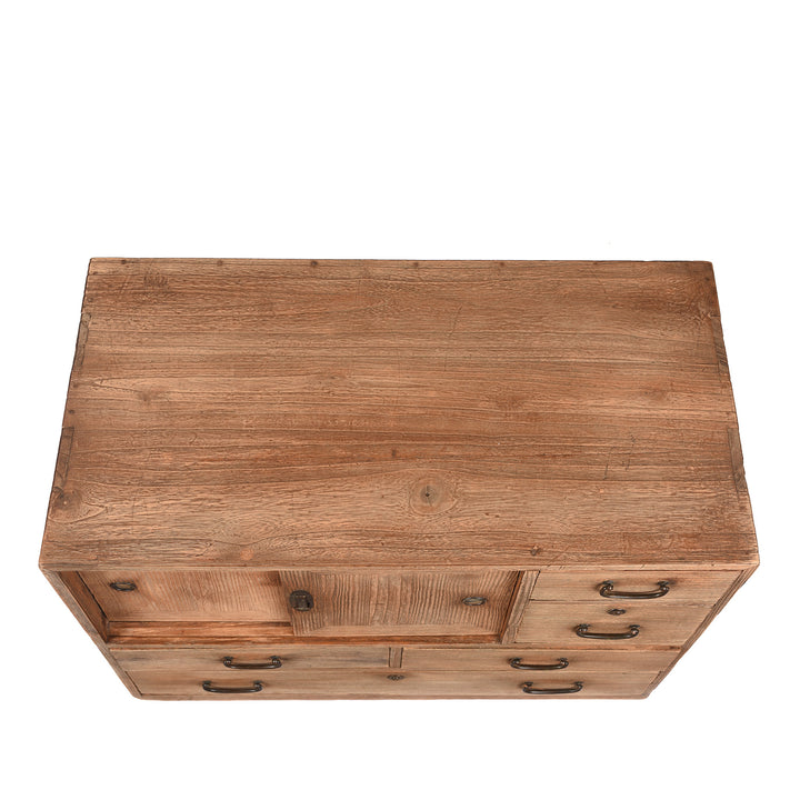 Top Down View Of Antique Japanese Tea Chest Dansu | Indigo Antiques