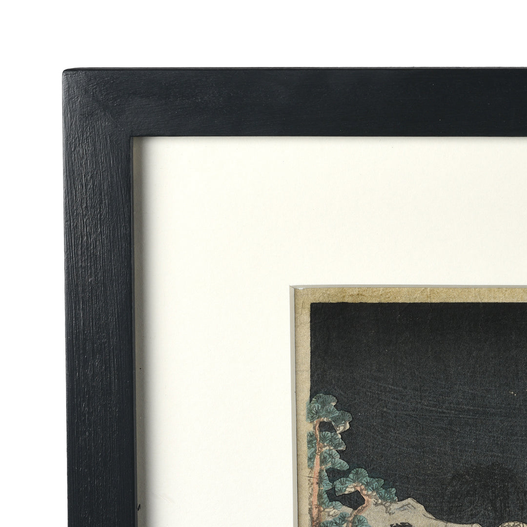 Detail From Antique Framed Japanese Triptych Woodblock Print By Utagawa Kunisada II | Indigo Antiques