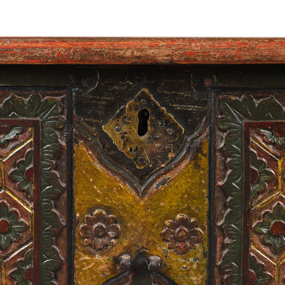 Detail From Antique Painted Indonesian Chest | Indigo Antiques