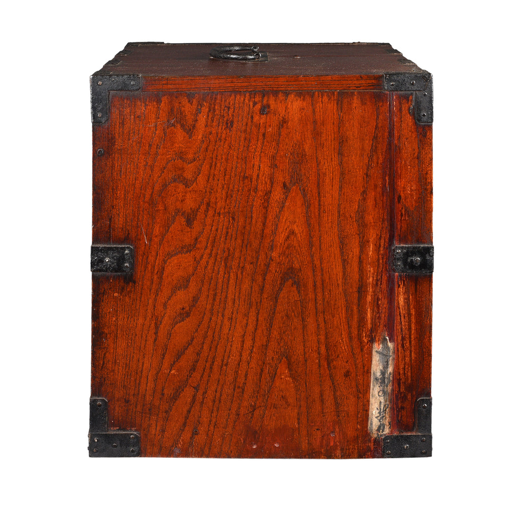 Back Of Antique Japanese Kakesuzuri Funa Dansu From Sado Island | Indigo Antiques