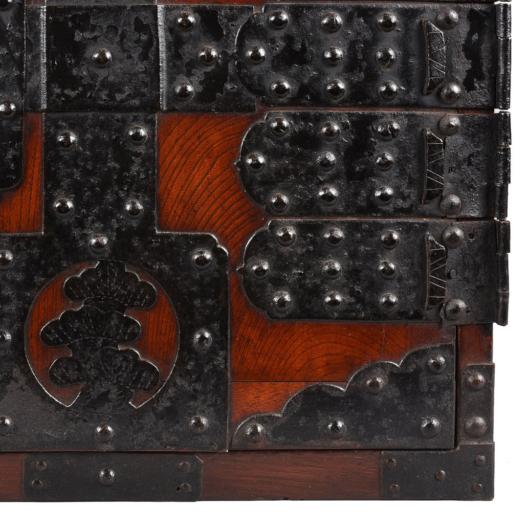 Detail From Antique Japanese Kakesuzuri Funa Dansu From Sado Island | Indigo Antiques