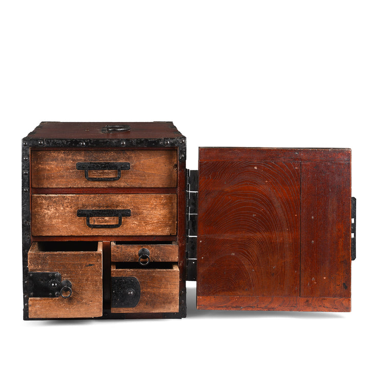 Interior Of Antique Japanese Kakesuzuri Funa Dansu From Sado Island | Indigo Antiques