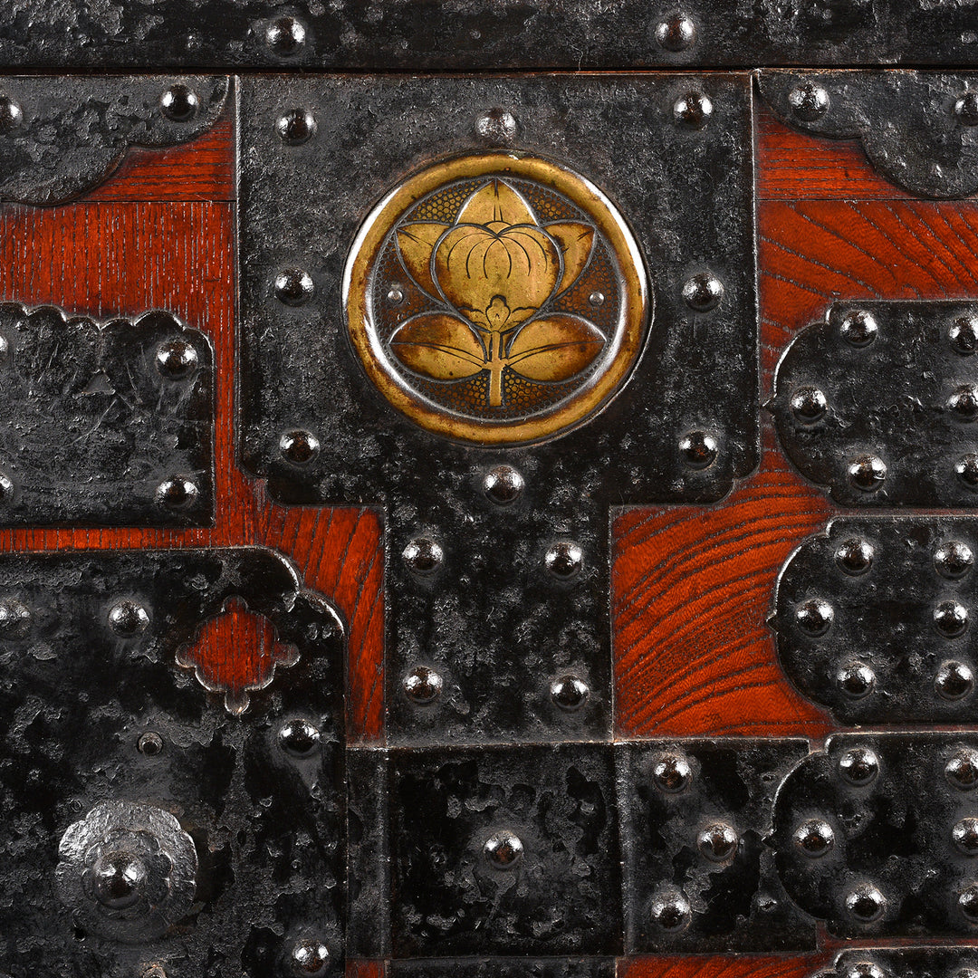 Tachibana Kamon - Orange Blossom Detail From Antique Japanese Kakesuzuri Funa Dansu From Sado Island | Indigo Antiques