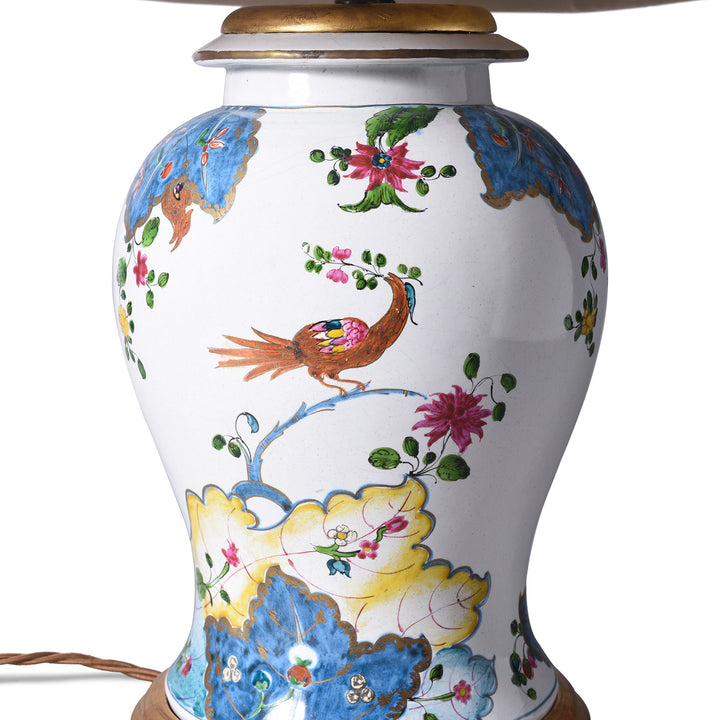 Detail From Vintage Temple Jar Lamp With Shade | Indigo Antiques