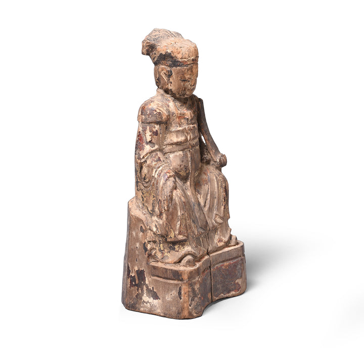 Angled VIew Of Antique Chinese Ancestor Figure | Indigo Antiques