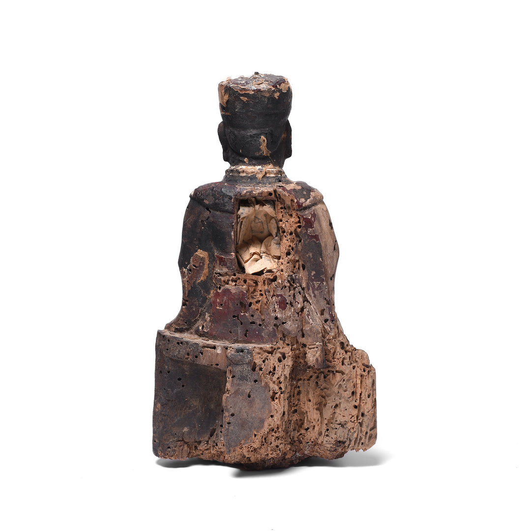 Rear View Showing Prayer Compartment In Antique Chinese Ancestor Figure | Indigo Antiques