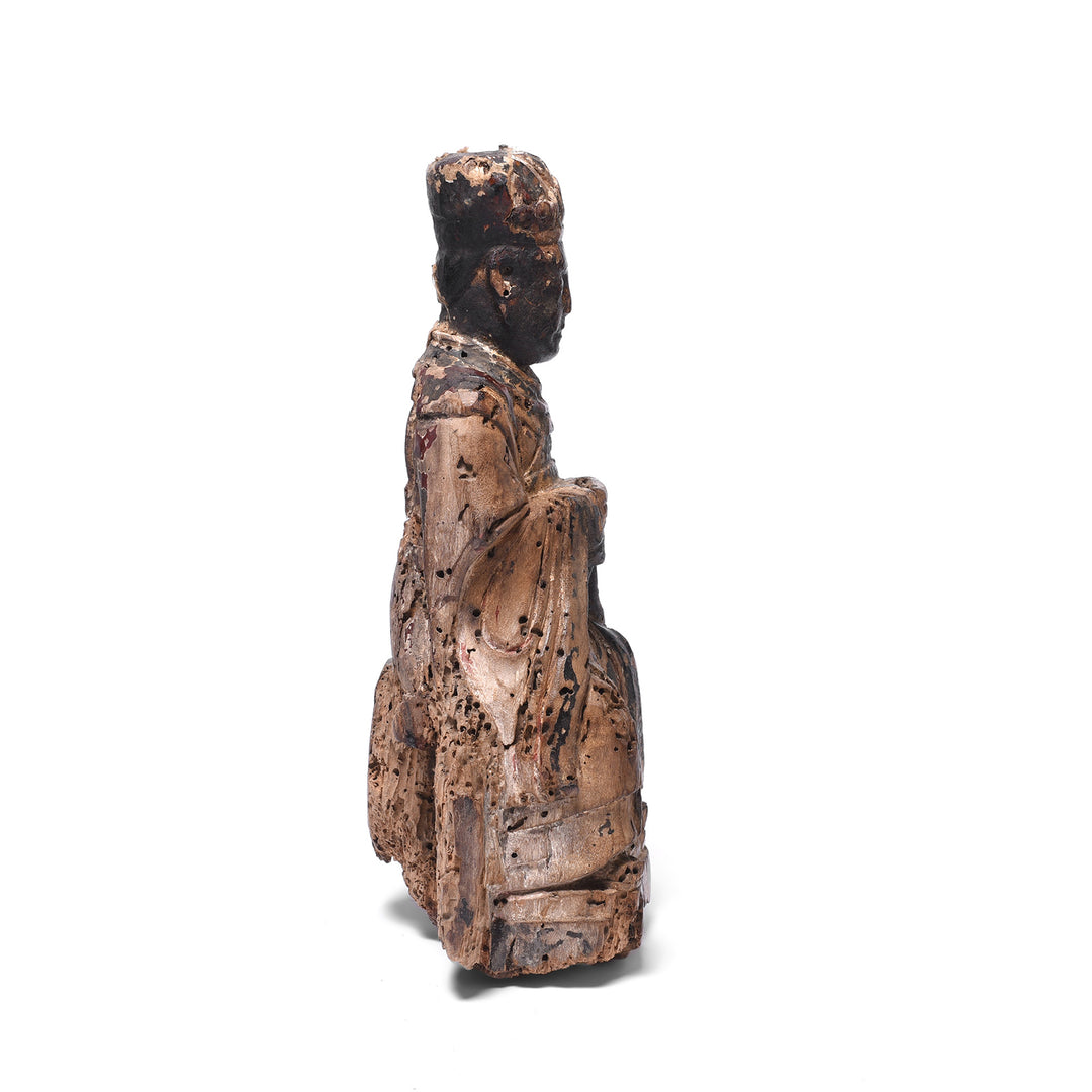 Side View Of Antique Chinese Ancestor Figure | Indigo Antiques