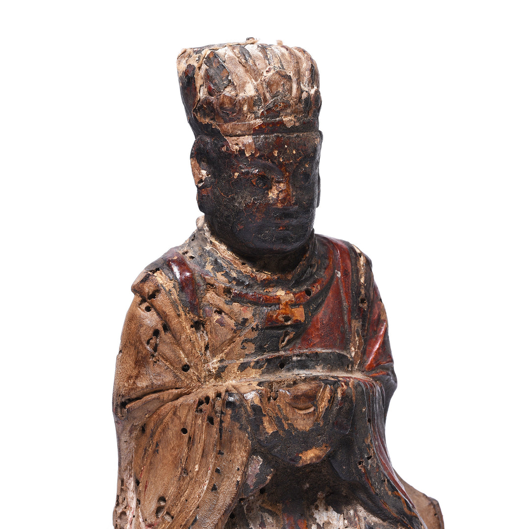 Face Detail From Antique Chinese Ancestor Figure | Indigo Antiques