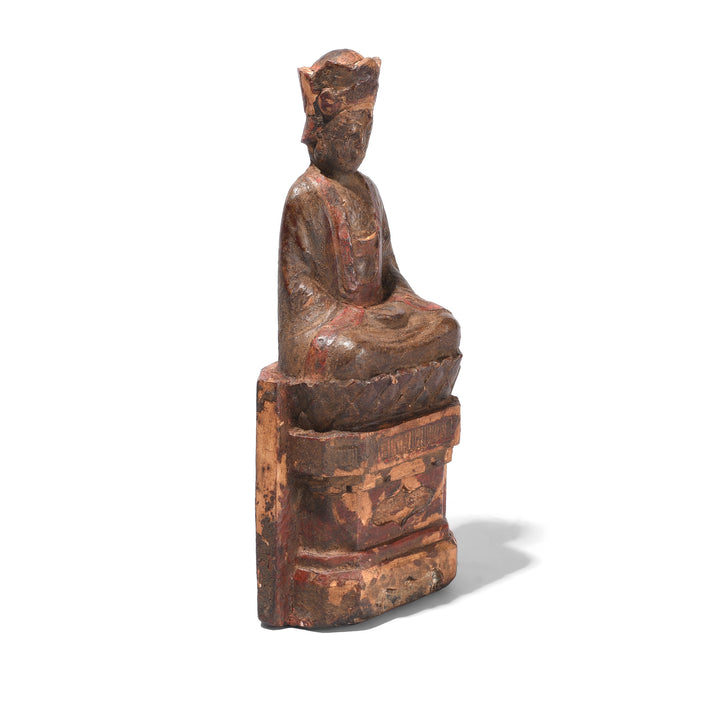 Angled View Of Antique Chinese Ancestor Figure | Indigo Antiques