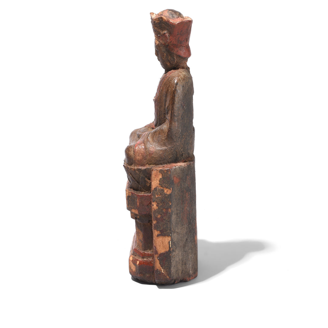 Side View Of Antique Chinese Ancestor Figure | Indigo Antiques