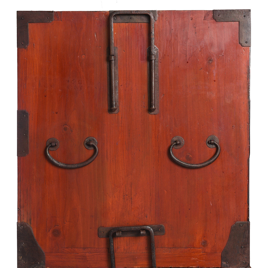 End Detail From Antique Japanese Black Lacquer Isho Dansu From Tsuruoka, Yamagata - Meiji Period | Indigo Antiques