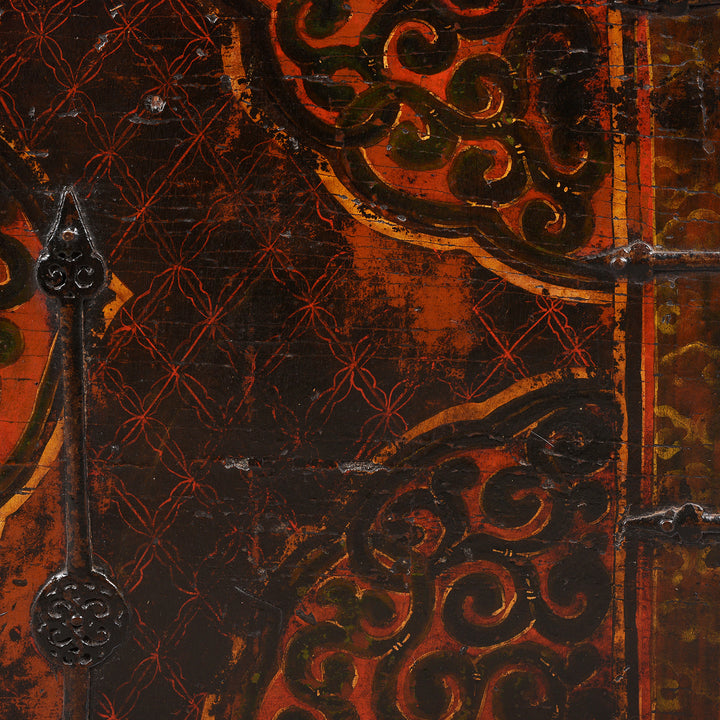 Detail From Antique Painted Storage Chest From Tibet | Indigo Antiques