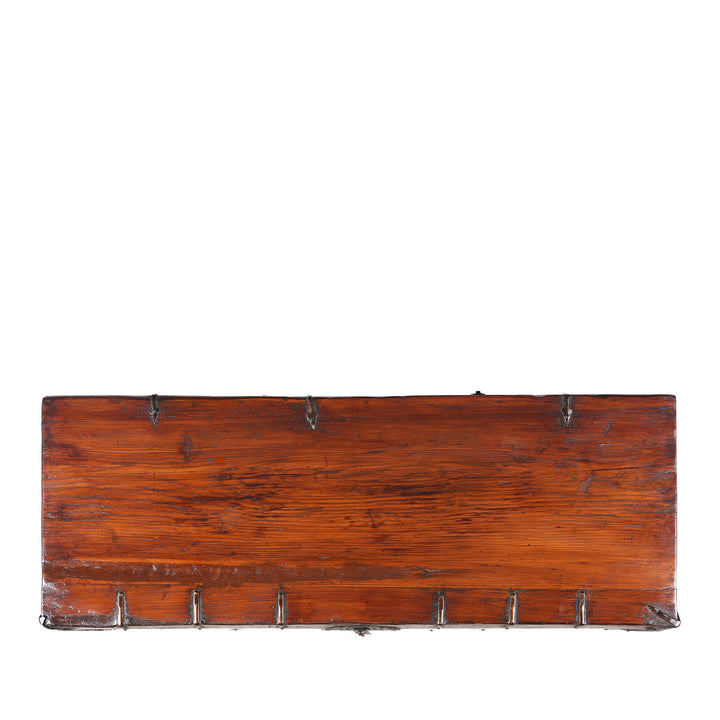 Top Down view Of Antique Painted Storage Chest From Tibet | Indigo Antiques