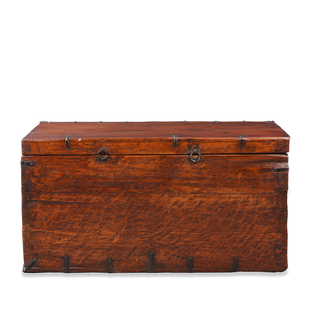 Back Of Antique Painted Storage Chest From Tibet | Indigo Antiques