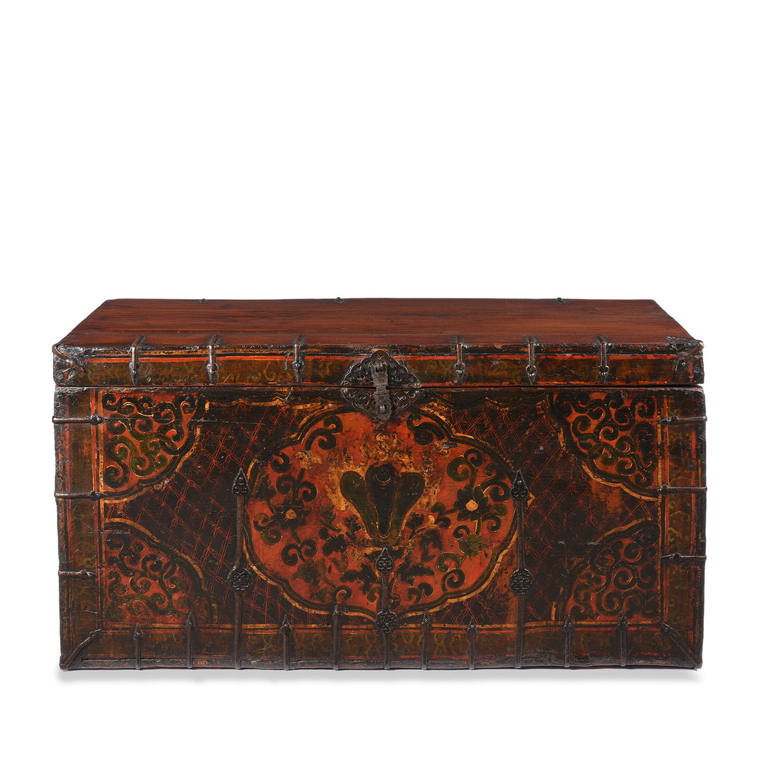 Antique Painted Storage Chest From Tibet | Indigo Antiques