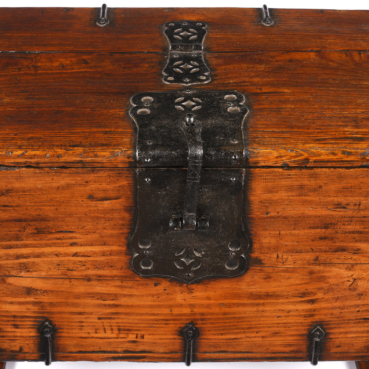 Latch Detail From Antique Iron Bound Korean Ton Twe Coin Chest | Indigo Antiques