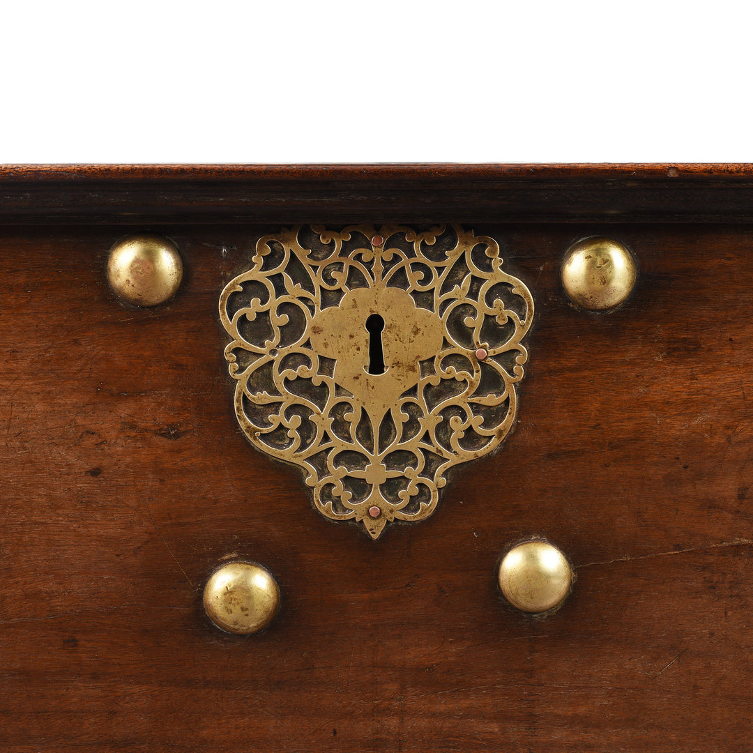 Key Detail From Antique Indo-Dutch Jackfruit & Brass Chest From Ceylon/Sri-Lanka -18thC | Indigo Antiques