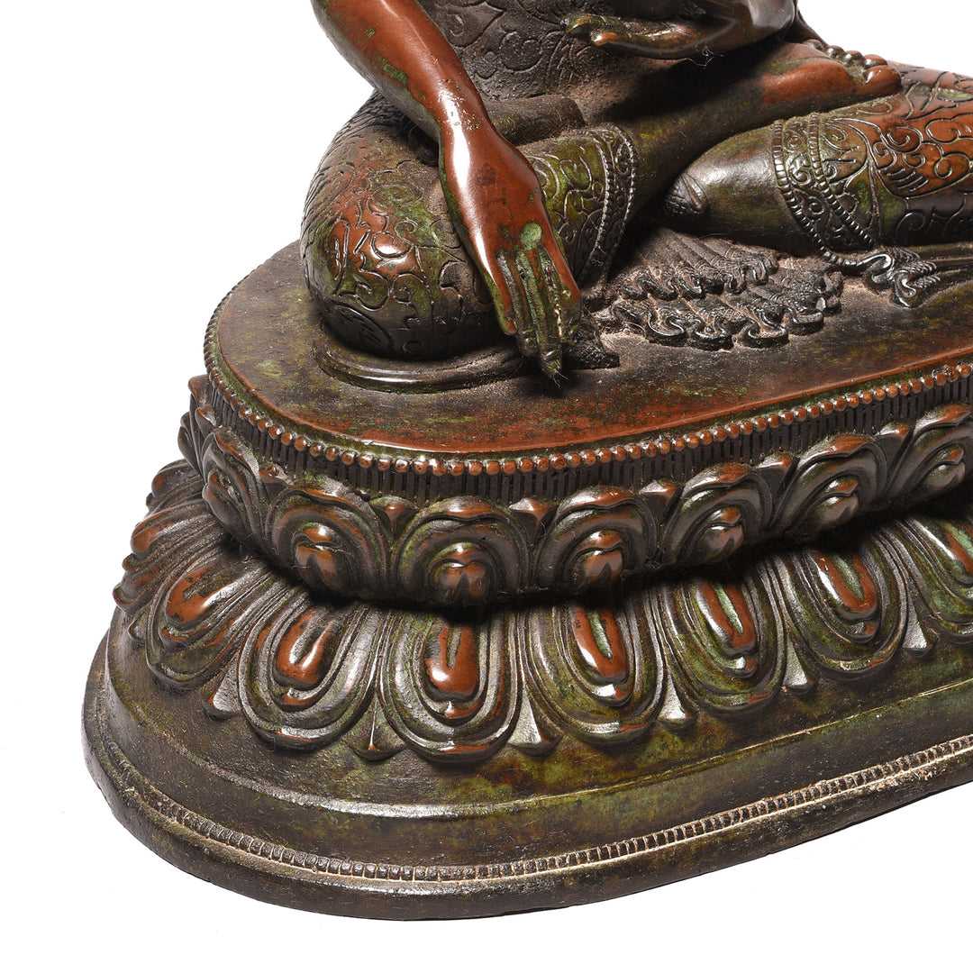 Base Detail From Bronze Buddha From Nepal - Ca 1980 | Indigo Antiques