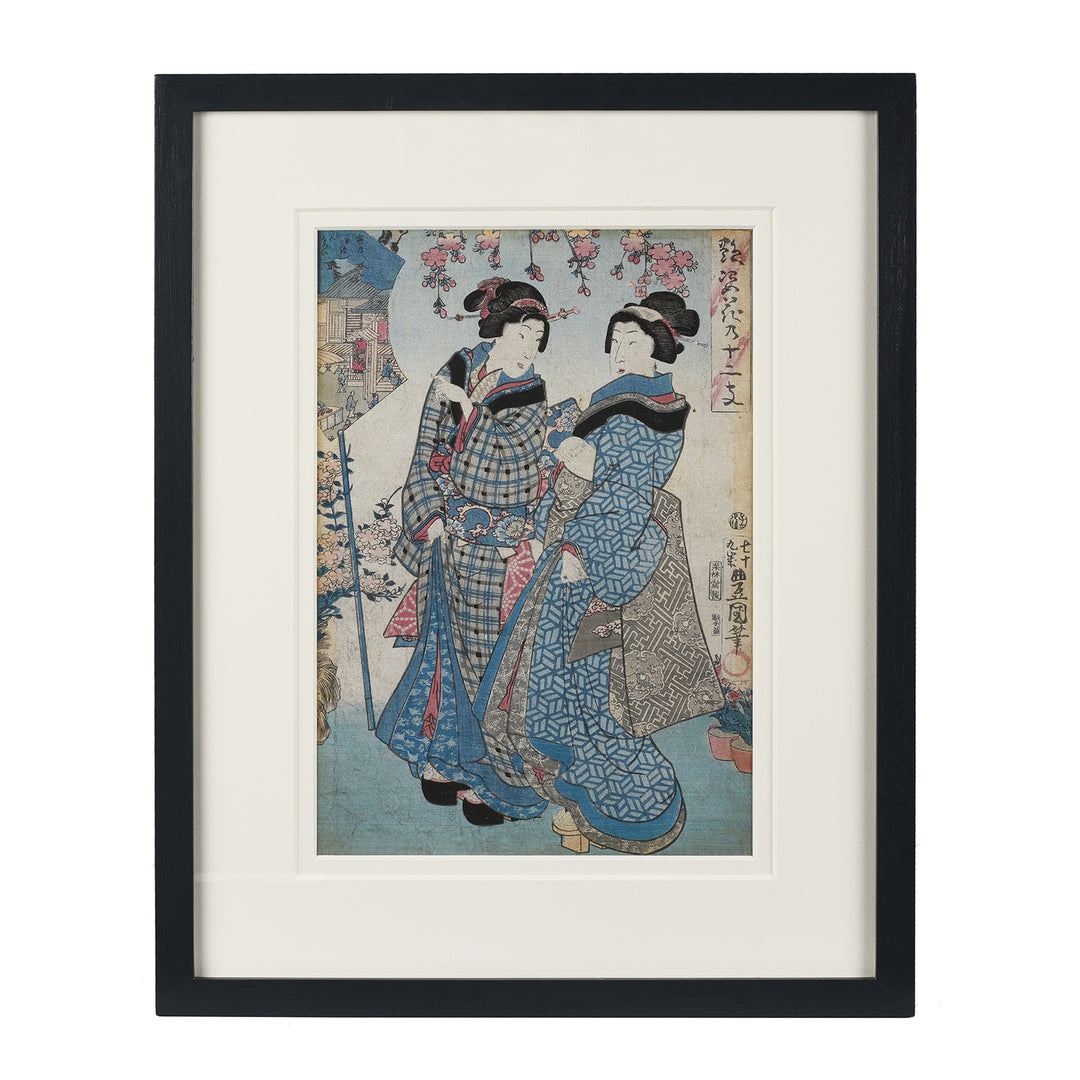 Antique Framed Japanese Woodblock Print Oban by Utagawa Kunisada | Indigo Antiques