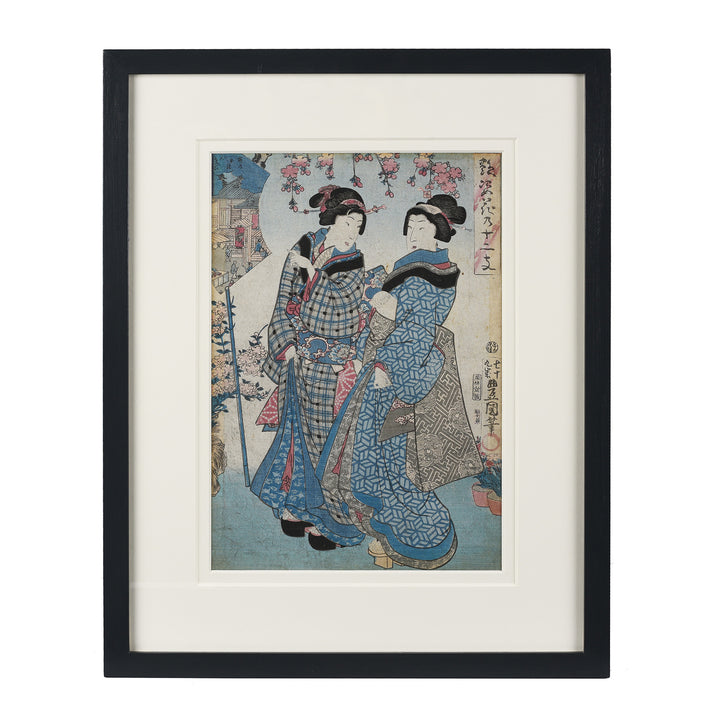 Antique Framed Japanese Woodblock Print Oban by Utagawa Kunisada | Indigo Antiques