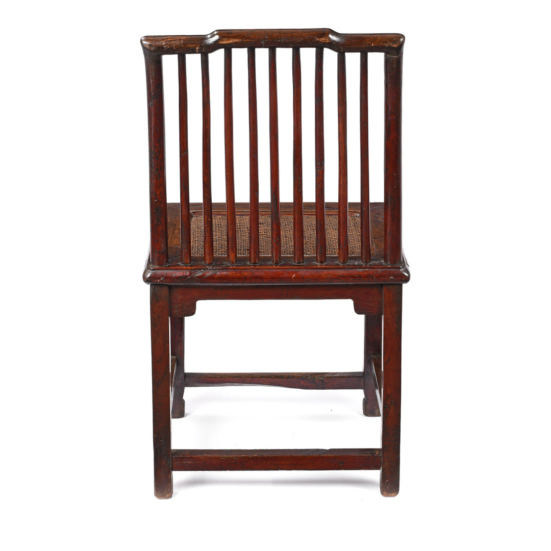 Back Of Chinese Catalpa Book Chair With Rattan Seat From Zhejiang - 19th Century| Indigo Antiques