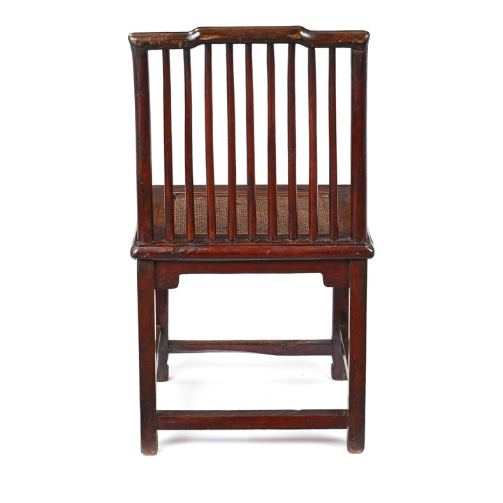 Back Of Chinese Catalpa Book Chair With Rattan Seat From Zhejiang - 19th Century| Indigo Antiques