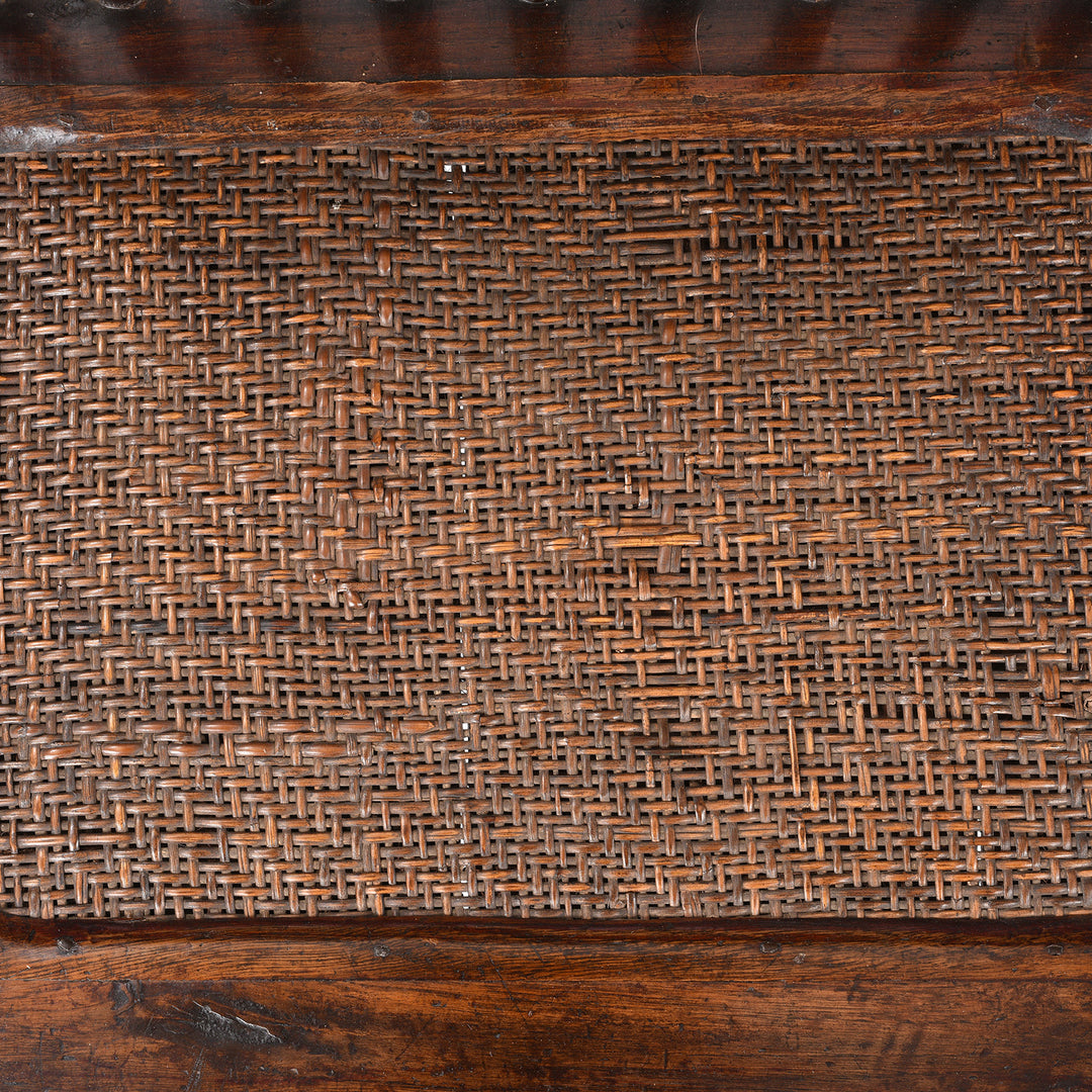 Rattan Detail From Chinese Catalpa Book Chair With Rattan Seat From Zhejiang - 19th Century| Indigo Antiques