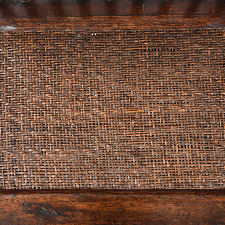 Rattan Detail From Chinese Catalpa Book Chair With Rattan Seat From Zhejiang - 19th Century| Indigo Antiques