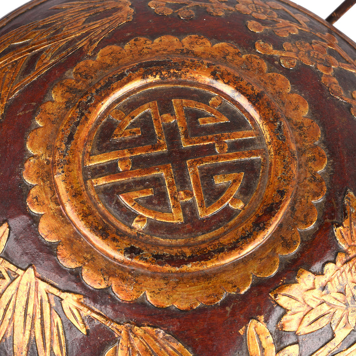 Detail From Pair of Chinese Wedding Baskets from Shanxi - ca 1920 | Indigo Antiques