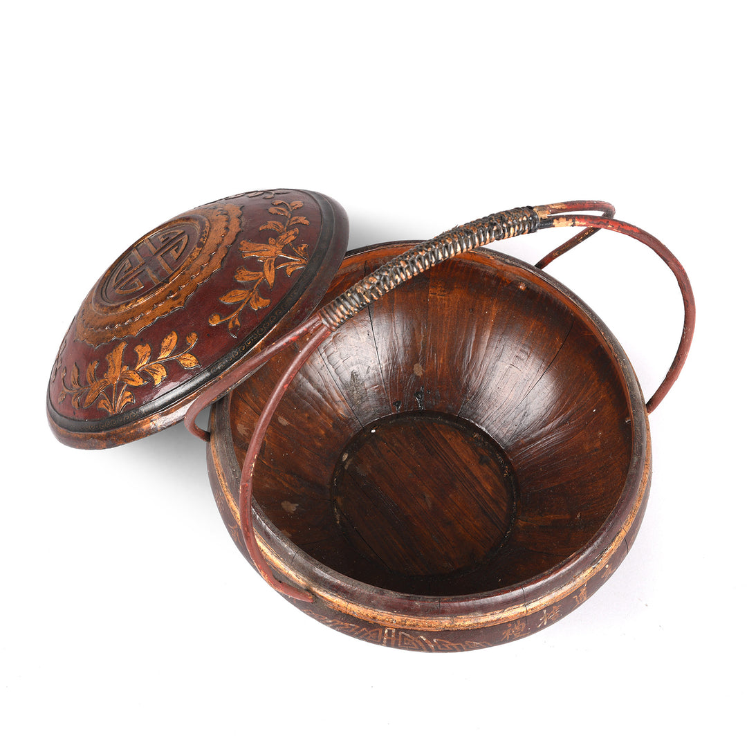 Interior Of Pair of Chinese Wedding Baskets from Shanxi - ca 1920 | Indigo Antiques