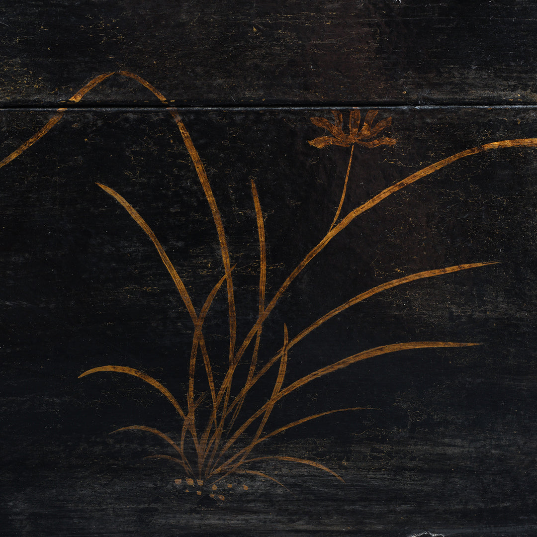 Paintwork Detail From Antique Chinese Painted Lacquer Box - Late 19th Century | Indigo Antiques