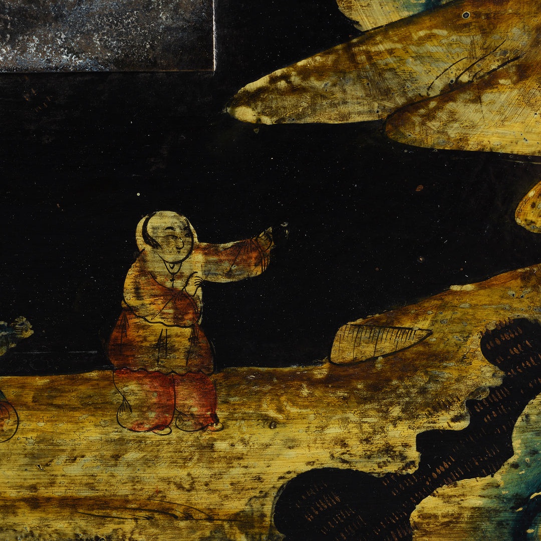 Character Detail From Antique Chinese Painted Lacquer Box - Late 19th Century | Indigo Antiques