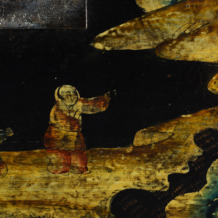 Character Detail From Antique Chinese Painted Lacquer Box - Late 19th Century | Indigo Antiques