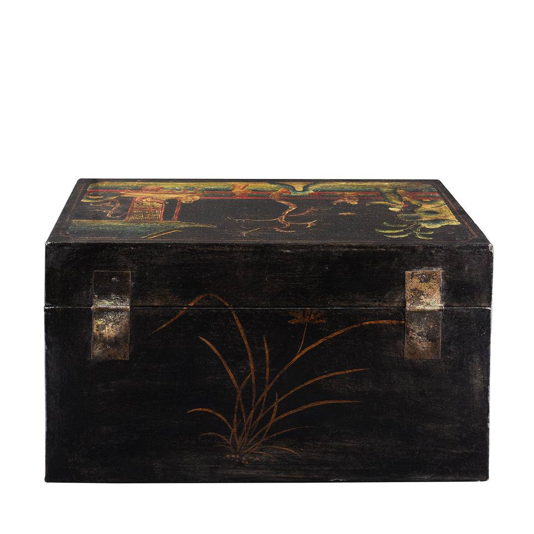 Back Of Antique Chinese Painted Lacquer Box - Late 19th Century | Indigo Antiques