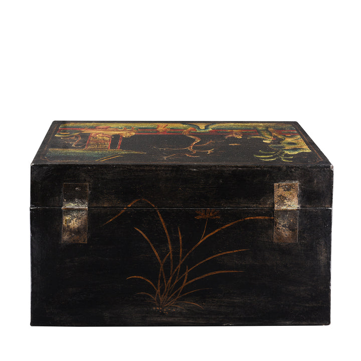 Back Of Antique Chinese Painted Lacquer Box - Late 19th Century | Indigo Antiques